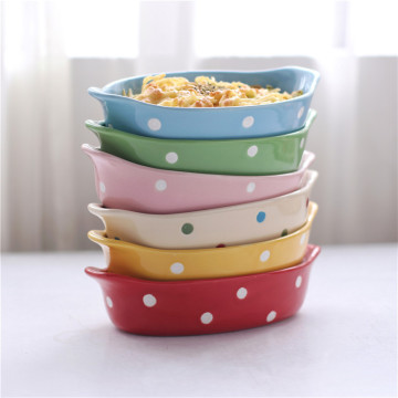 Ceramic Creative Baked Rice Plate Baking Pan Cheese Grilling Bowl Baking Pan Japanese Baking Oven Microwave Household