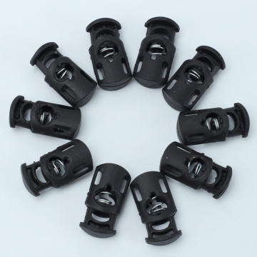 10 Metal Black Stopper Toggle Buckle Rope Clamp Cord Locks Drawstring Stops Button with 2 holes Sewing Accessories