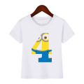 Cute Cartoon Boys T Shirt Kids Clothes Girls 1 To 9 Happy Birthday Number T-shirt Summer Short Sleeve TShirt Kawaii Tops