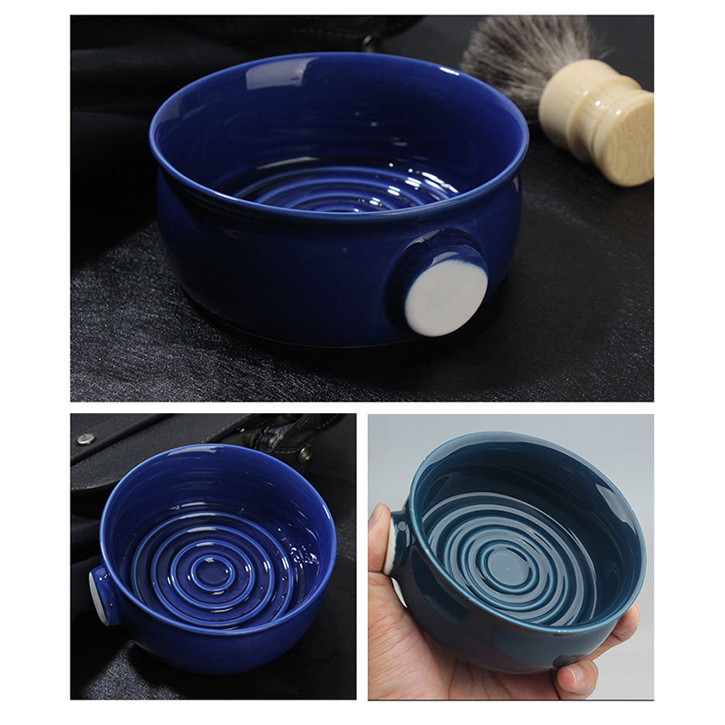 Ceramic Shaving Lather Bowl Thread Bottom Wide Mouth Man Wet Shaving Cream Mug Soap Bowl