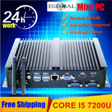 Eglobal Intel Core i5 5250U i5 7200U Industrial Fanless Mini PC Windows10 TV Box HD-MI 300M Wifi+Bluetooh 2*COM 1*Lan 1*HDMI
