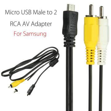 USB Male to 2 RCA Male AV Adapter Audio Video Cable Cord 140cm For Samsung Android Phone