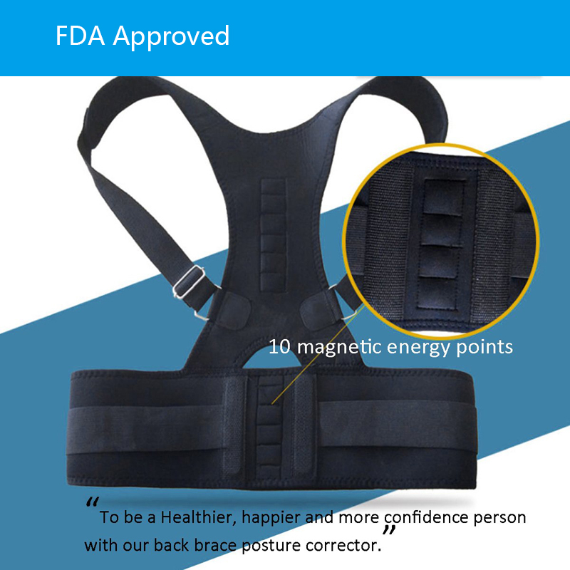 Posture Corrector Magnetic Therapy Posture Corrector Brace Adjustable Shoulder Back Brace Support Belt NO Slouching