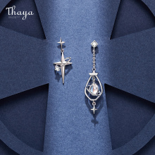 Thaya Original Design 925 Silver Needles Earring Plated 18K Gold Earrings Zircon Charms Stud For Young Girl Fine Jewelry Gift