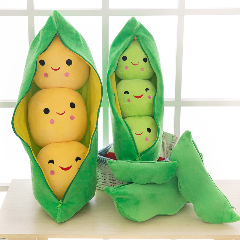 Creative Cute Pea Pod Plush Toy Doll Baby Pillow Doll Furnishings Creative Give Children A Birthday Present Home Decortion M024