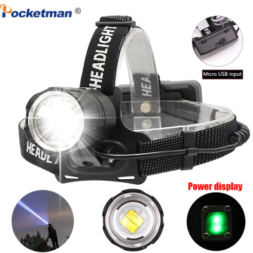 Super Bright XHP70.2 USB Rechargeable Led Headlamp XHP70 Most Powerfull Headlight Fishing Camping ZOOM Torch by 3*18650 battery