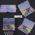 100pcs Auto Safety Blade Fuses Assortment Kit Standard ATC/ATO Blade Fuses with Plastic Case For Car Automotive Boat Truck 2-35A