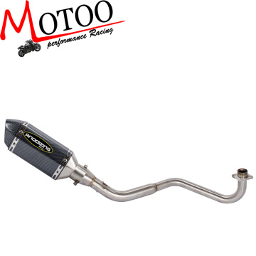 Motoo - Full Exhaust System Motorcycle Muffler Front Link Pipe Slip On For HONDA GROM MSX125 2013-2019 middle pipe