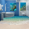 Custom Self-adhesive Floor Mural Photo Wallpaper 3D Seawater Wave Flooring Sticker Bathroom Wear Non-slip Waterproof Wall Papers