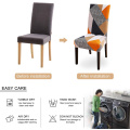 Elastic Print Dining Chair Cover Modern Removable Anti-dirty Kitchen Seat Case Stretch Chair Slipcover for Banquet Wedding Party