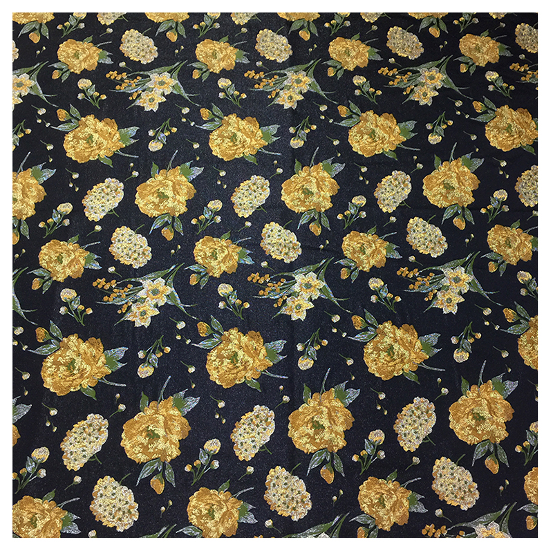HLQON High quality occident style yarn dyed brocade jacquard flower fabric used for dress women clothing patchwork clothes
