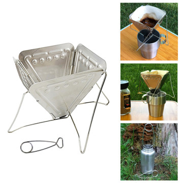 2020 New Stainless Steel Coffee Filter Outdoor Camping Folding Portable Coffee Drip Rack Foldable Coffee Maker Dripper