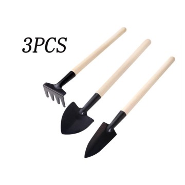 3pcs Mini Garden Tool Sets Mini Shovel Rake Spade Rale With Wooden Handles Metal Head Gardener Bonsai Tools Garden Tools