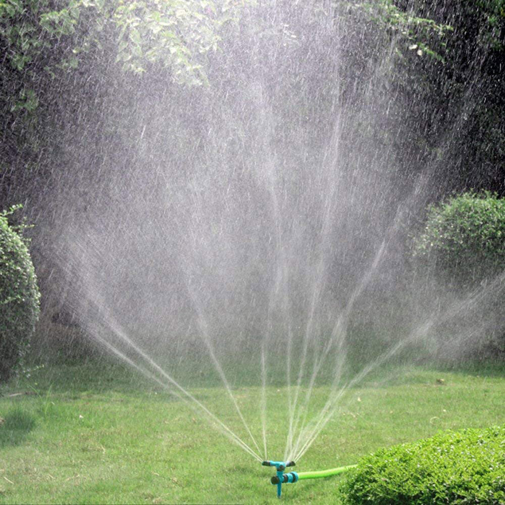 Lawn Sprinkler Automatic 360° Rotating Garden Water Sprinklers Lawn Irrigation Three-pronged pin sprinkler Watering Kits 828