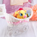 Cart Cane Tricycles Flower Basket Knitted Flower Mini Car Furnishing Articles for Wedding Baby Shower Party Birthday Decor