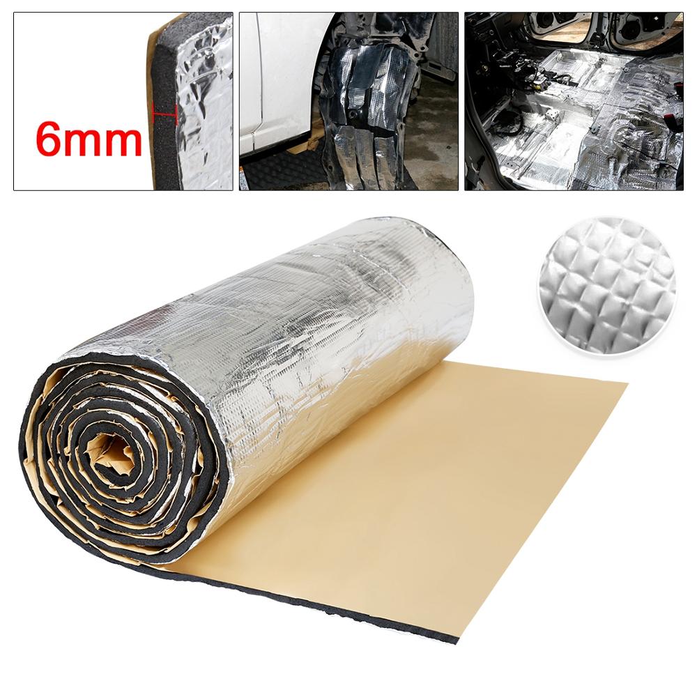 UXCELL 6mm Thick PE Alumium Foil Car Door Hood Audio Sound Deadener Heat Insulation Dampening Mat