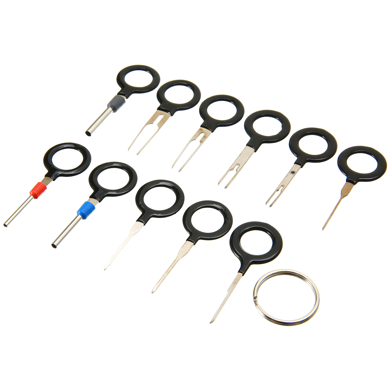 11pcs/set Terminal Removal Tool Key Pin Wire Crimp Connector Pin Extractor Kit Car Electrical Key Tools