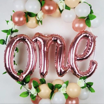 Gold One Balloon Baby Boy Girl Letter Foil Balloons 1st Birthday Party Decoration Gender Reveal Balloon Baby Shower Air Globos