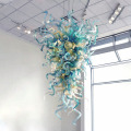 Luxury Hotel Villa Decorations Crystal Aqua Blue Hand Blown Murano Glass Chandelier Lighting