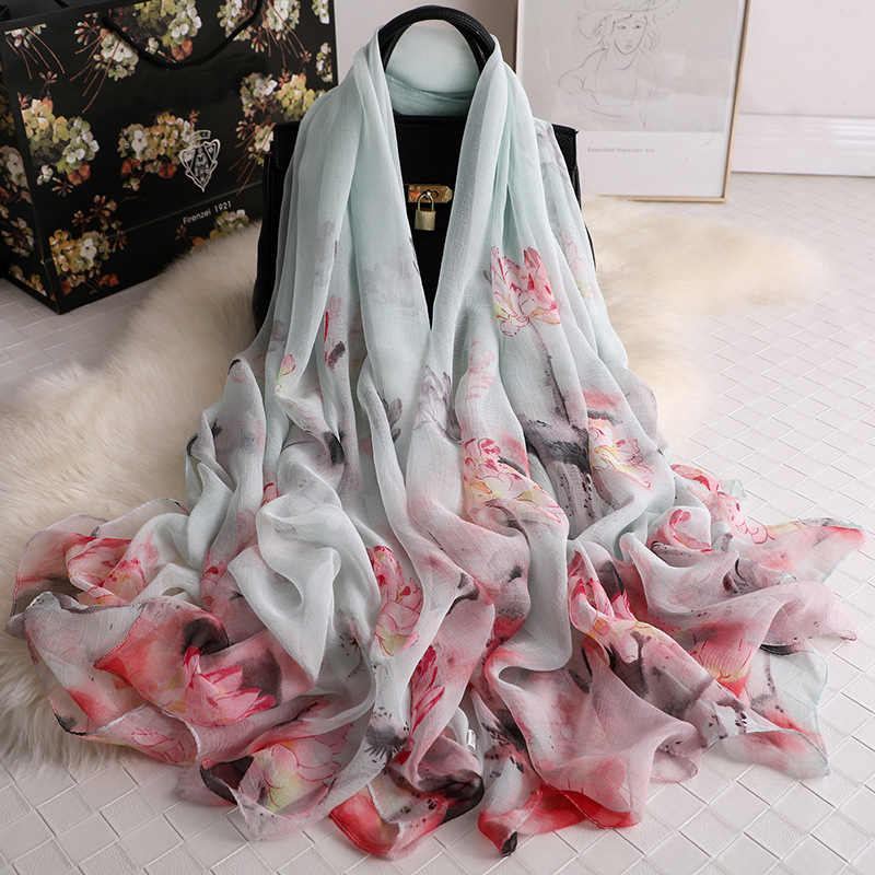 2020 big size summer scarf beach stoles women silk scarves hijabs print bandana foulard shawls lady wraps beach stoles