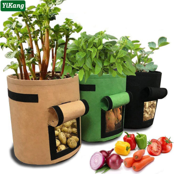 Thicken Portable Agricultu Plant Grow Bags Potato Tomato Pot Moestuin Non-woven Garden Greenhouse Vegetable Strawberry Growth