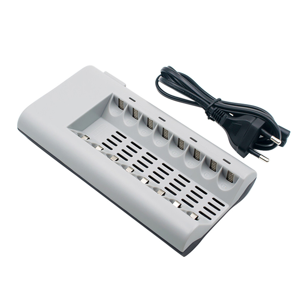 High Quality Smart Charger With LED 8 Slots Charger AA / AAA Ni-MH / Ni-Cd Batteries Rechargeable Battery EU Plug