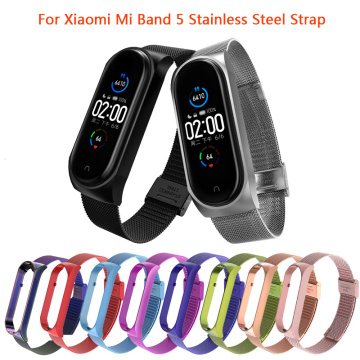 Strap For Xiaomi Mi Band 5 Stainless Steel Wristband Metal Bracelet Replacement For Xiaomi Band 5 Strap MiBand 5 Wrist Strap