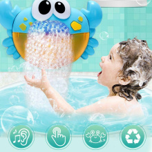 Bubble Machine Crabs Frog Music Kids Bath Toy Bathtub Soap Automatic Bubble Maker Baby Bathroom Toy for Children Dropshipping