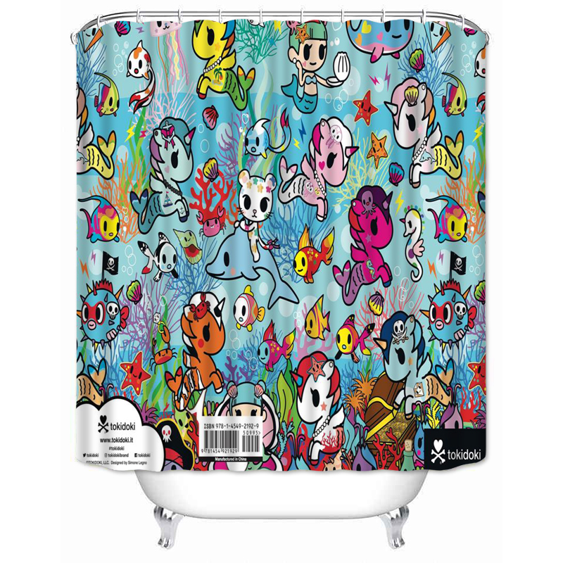 Musife Custom Tokidoki Shower Curtain Cartoon Waterproof Polyester Fabric Bathroom With Hooks DIY Home Decor