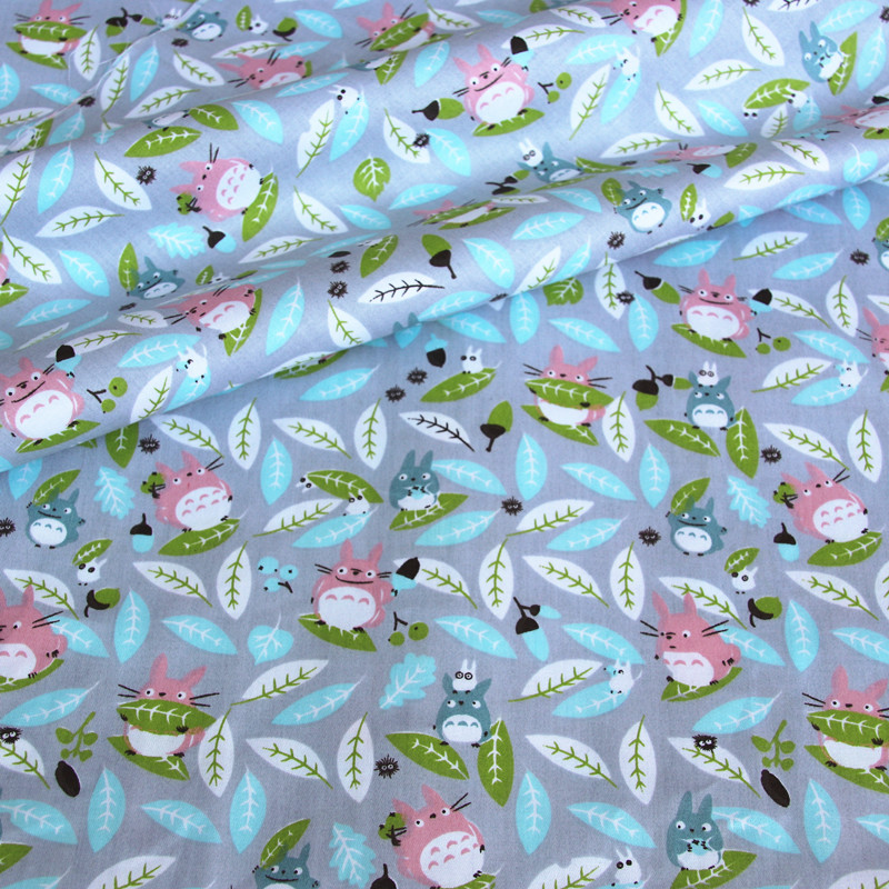 Funny Cute Totoro Printed Twill Cotton Baby Playing Mats Fabric DIY Material For Bedding Sheets Patchwork For Clothes 100*160cm