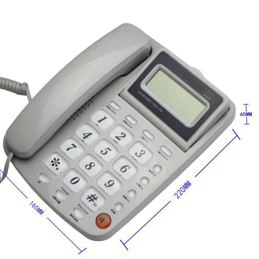 Desktop Corded Telephone with Caller ID, DTM/FSK Dual System, Adjustable LCD Brightness, Landline Phone for Home/Hotel/Office