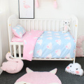 Cotton 3Pcs Crib Bed Linen Kit For Boy Girl Cartoon Baby Bedding Set Includes Pillowcase Bed Sheet Duvet Cover Without Filler