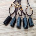 Natural Crystal Black Tourmaline Stone Pendant Black Tourmaline Original Stone Ore Specimen Fashion Jewelry Accessories Gift