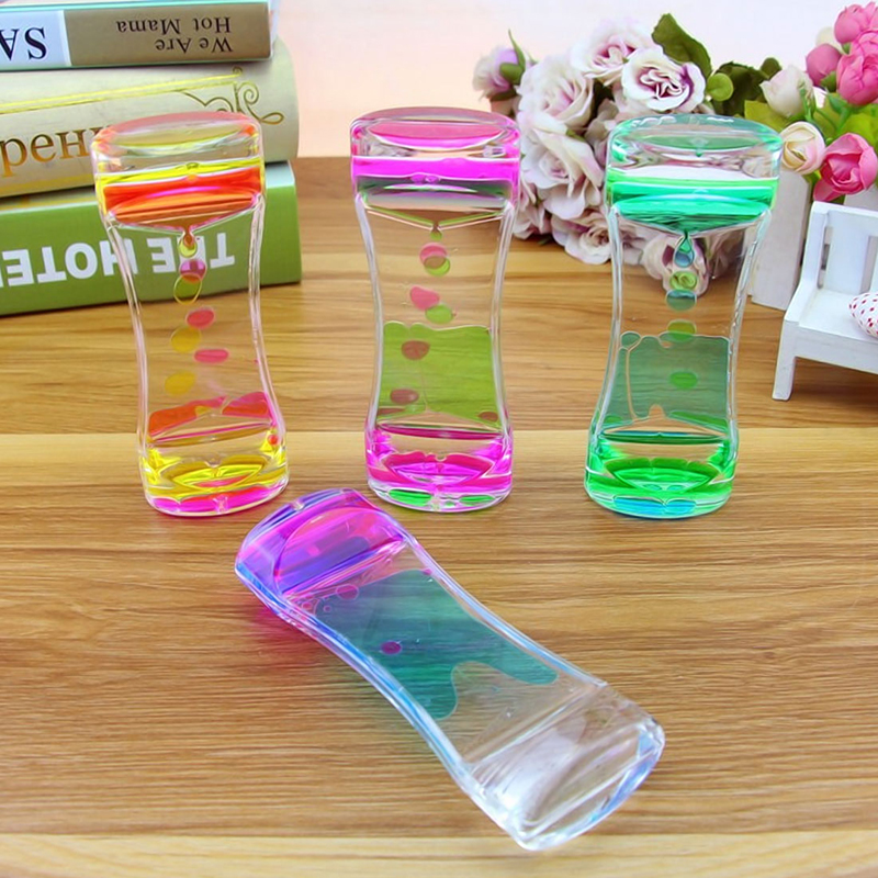 Floating Color Mix Illusion Liquid Oil Hourglass Timer Fun Classic Sensory Toys Hourglasses Home Tableware Decoration