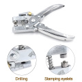 Eyelet Punch 2-in-1 Eyelet Grommet Pliers Steel Hole Punch Eyelet Setter Kit with 100pcs Eyelet Grommets for Leather Belts Bags