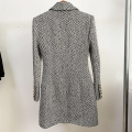 HIGH STREET Newest Fall Winter 2021 Designer Coat Women's Double Breasted Lion Buttons Herringbone Wool Blends Coat