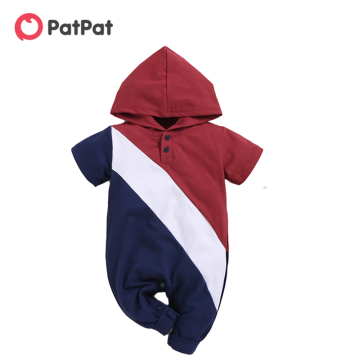 PatPat 2020 New Summer Baby Boy Color Block Jumpsuit Baby's Clothing male Other Royal Blue Jumpsuits
