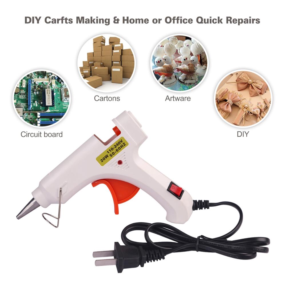 Super PDR Tools Small White Glue Gun 20W US Plug Pistolet a colle Hot Melt Glue Guns Heat Temperature Tool Guns Thermo Gluegun