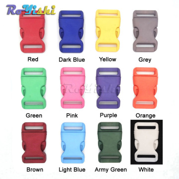 100pcs/pack 3/4''(20mm) Plastic Colorful Contoured Side Release Buckles For Paracord Bracelets/Backback