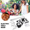 Automatic BBQ Grill Rotisserie Electric BBQ Motor Metal Spit Roaster Rod Charcoal Pig Chicken Beef Barbecue Grill for Outdoor