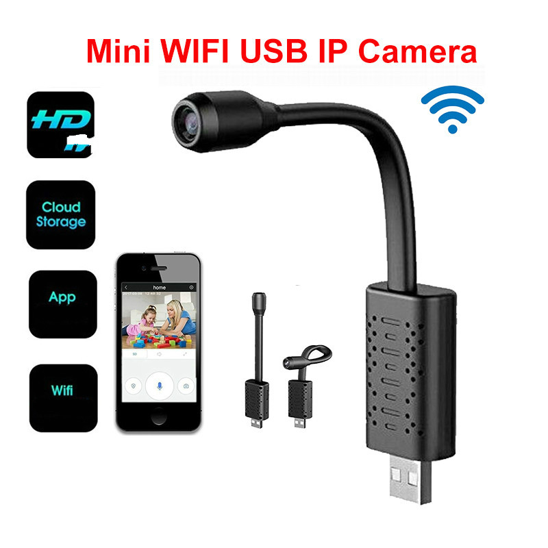 U21 HD Smart Mini Wifi USB Camera Real-time Surveillance IP Camera AI Human Detection Loop Recording Mini camera Support 128G