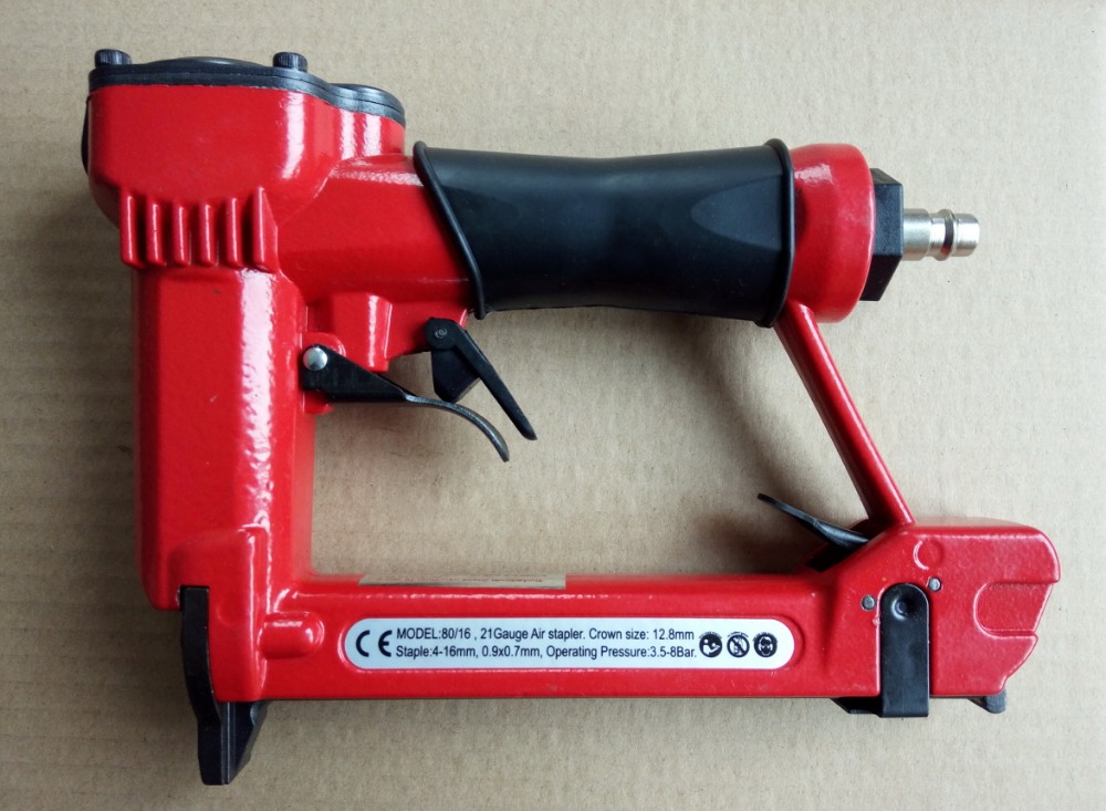professinal high quality 1/2" air stapler 8016 pneumatic fine wire crown stapler gun, air nailer U style nails