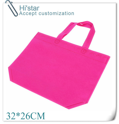 32*26cm 20pcs/lot wholoesale custom printed logo gift non woven bag promotion hand handle shopping bag free shipping