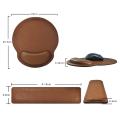 PU Leather Mouse Pad Wrist Support and Keyboard Wrist Rest Memory Foam Set for Computer, Laptop, Mac, Gaming and Office, Durable