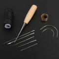 Stitching Sewing Needle Awl Leather Craft Tool Wood Handle Drillable Repair Tools for Leathercraft Repair Shoes Bags with Hook H