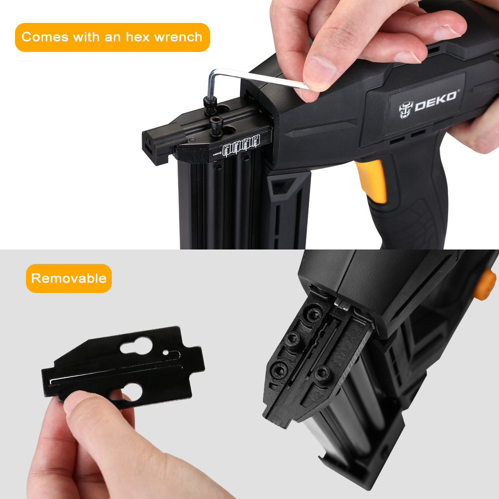 DEKO DKET02 Electric Tacker and Stapler Furniture Staple Gun for Frame with Staples & Woodworking Tool,Nail gun