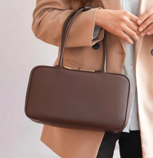 Stylish Retro Tote with Long Leather Handles