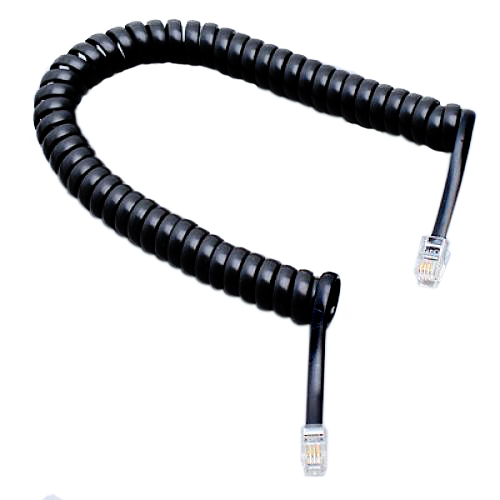 Telephone Handset Cord Black Coiled Phone Cord Cable Landline Extension Modular Wire RJ11 4P4C Telephone Accessory