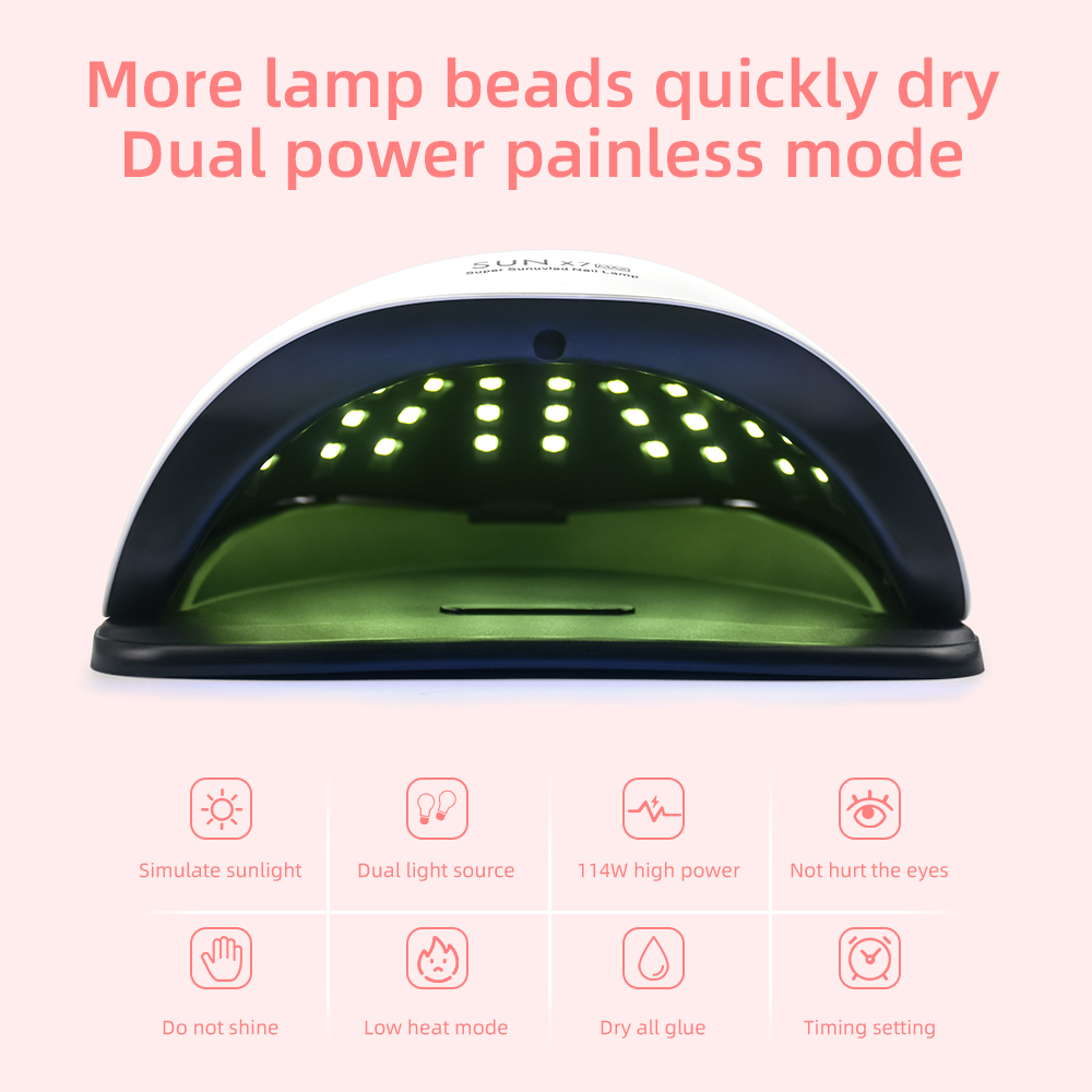 114W High Power SUNX7 MAX Led Lamp Nail Dryer For All Types Gel 57 PCS LED for Curing UV Gel Varnish Auto Sensor Nail Lamp Tool