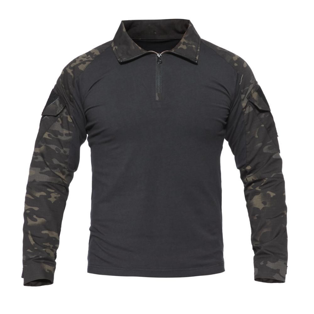 Male Military Uniform Tactical Long Sleeve T Shirt Men Camouflage Army Combat Shirt Airsoft Paintball Clothes Multicam Shirt Top